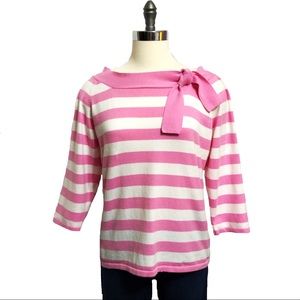 Vintage Nicole Ricci Pink Stripe Knit Top L